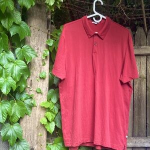 Standard James Perse Polo Three Button Short Sleeve Shirt Sz Large deep Red